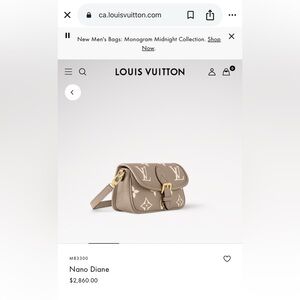 Louis Vuitton Nano Diane Bag.